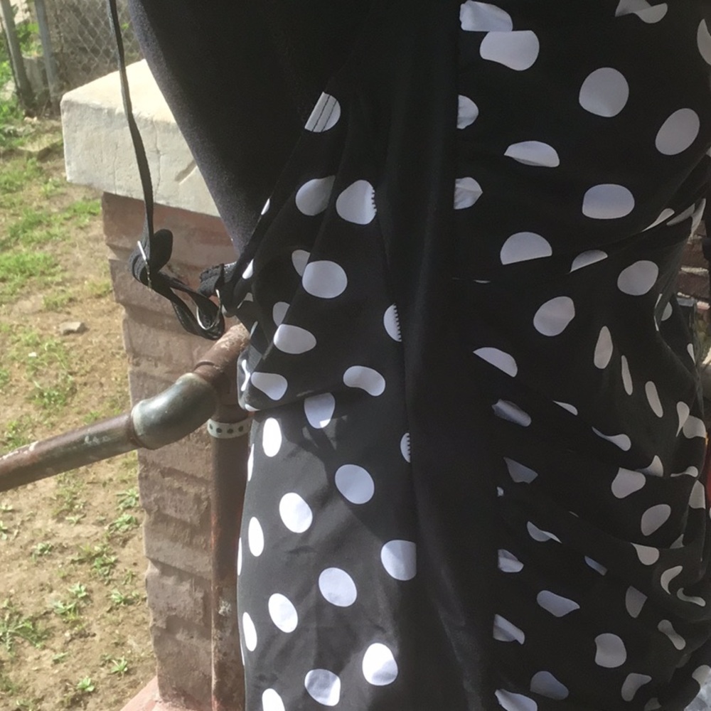 Black and White polka dot. Plus size swim. XXL - Picture 3 of 5